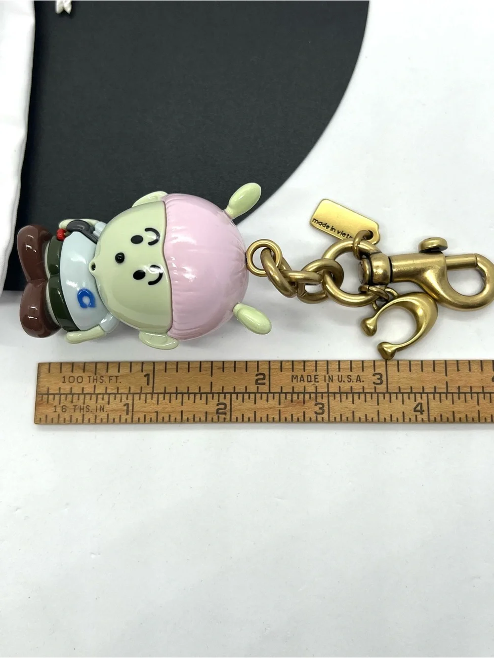 Coach RARE x Brain Dead Xerx Alien Vinyl Bag Charm Keychain CER44 Brass NWOT